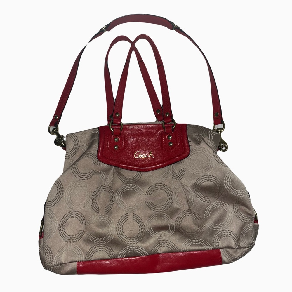 Coach Red and Tan Crossbody Bag
